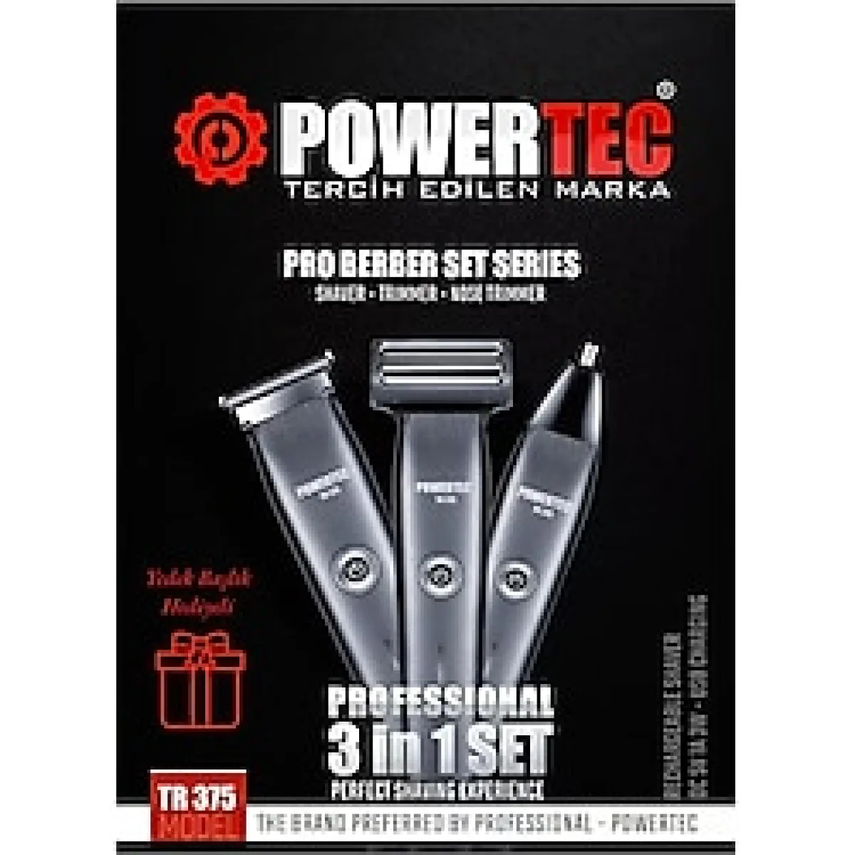Powertec TR-375 3in1 Erkek Bakım Seti
