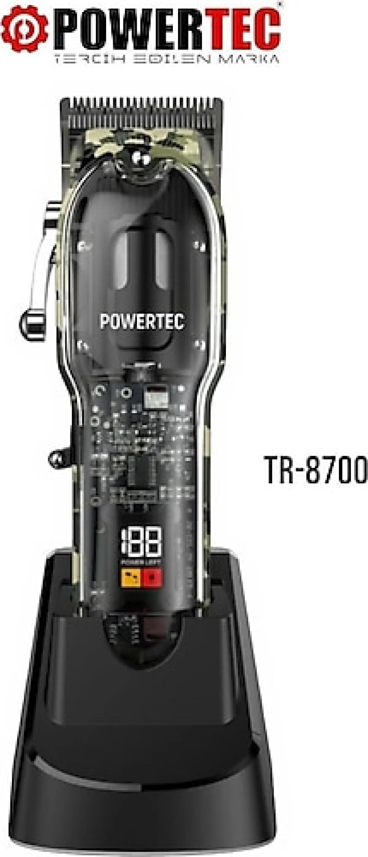 Powertec TR-8700 Siyah Sakal ve Saç Kesme Makinesi