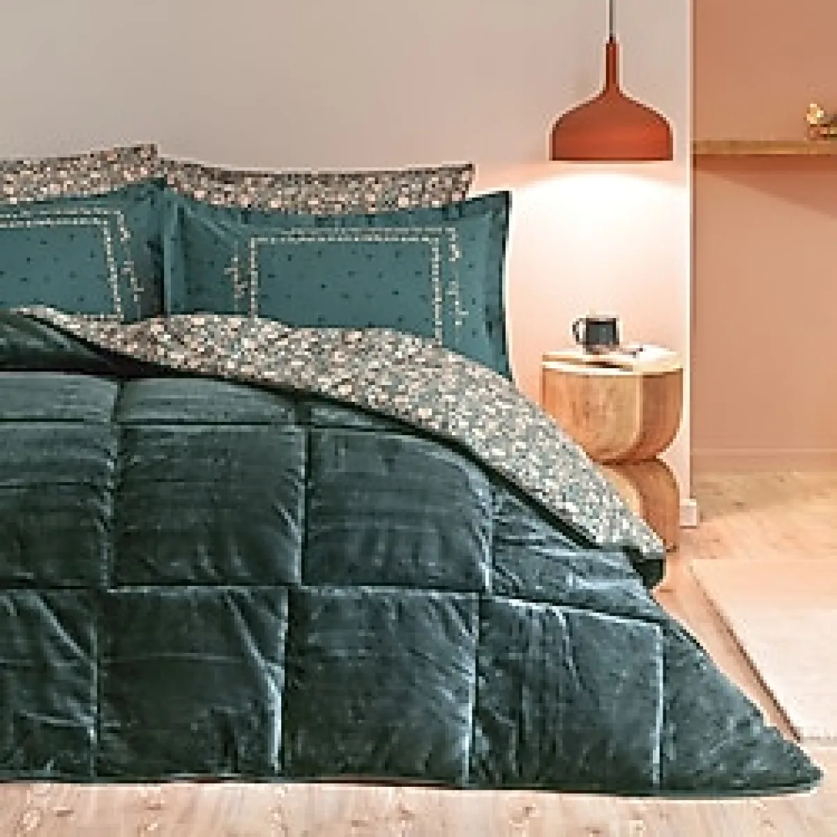 Puffy Lela Çift Kişilik Threefy Uyku Seti - Yeşil