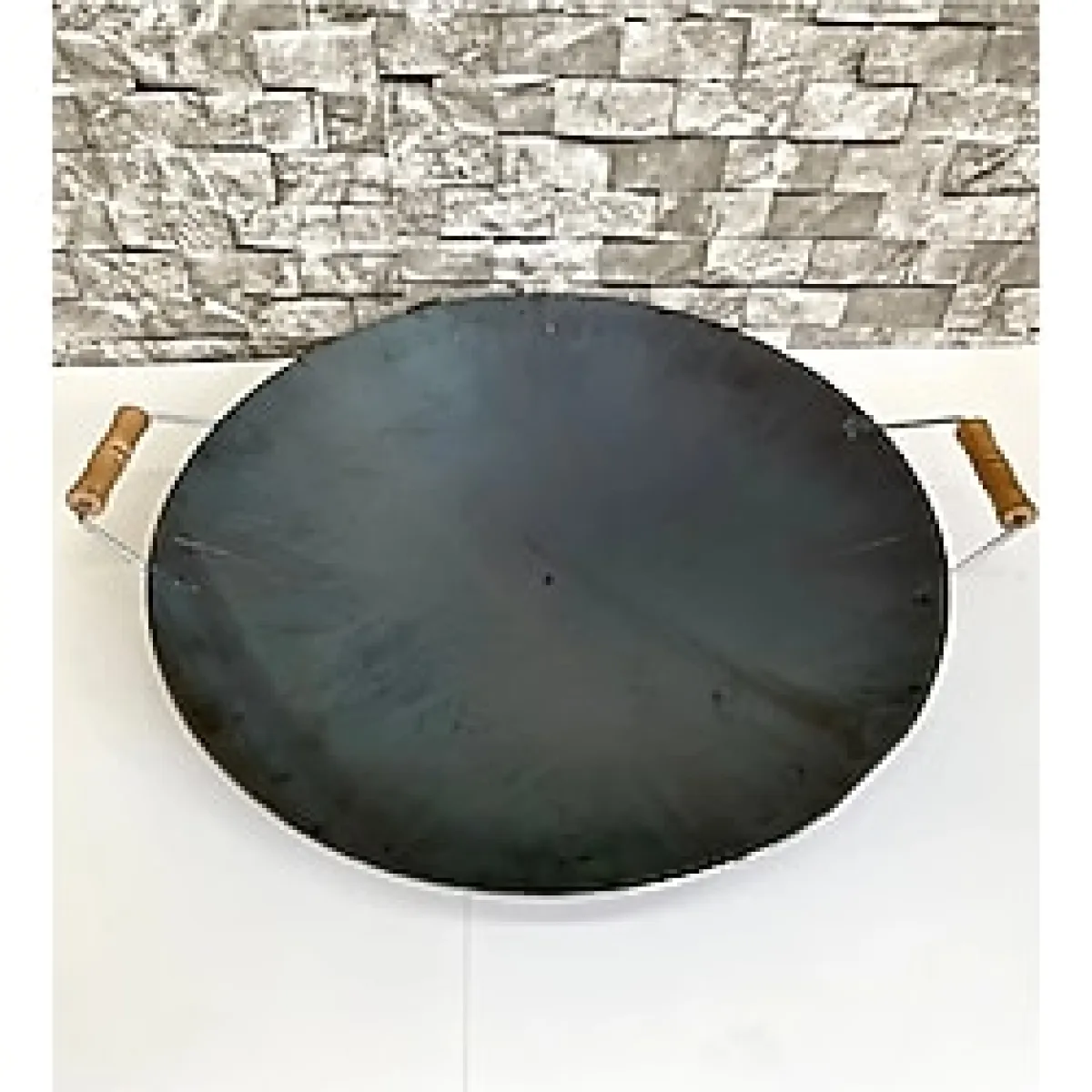 SEMAVER MARKET Kalın Hakiki Kavurma Sac 45 Cm Çift Taraflı Sac Kavurma Ve Gözleme Sacı