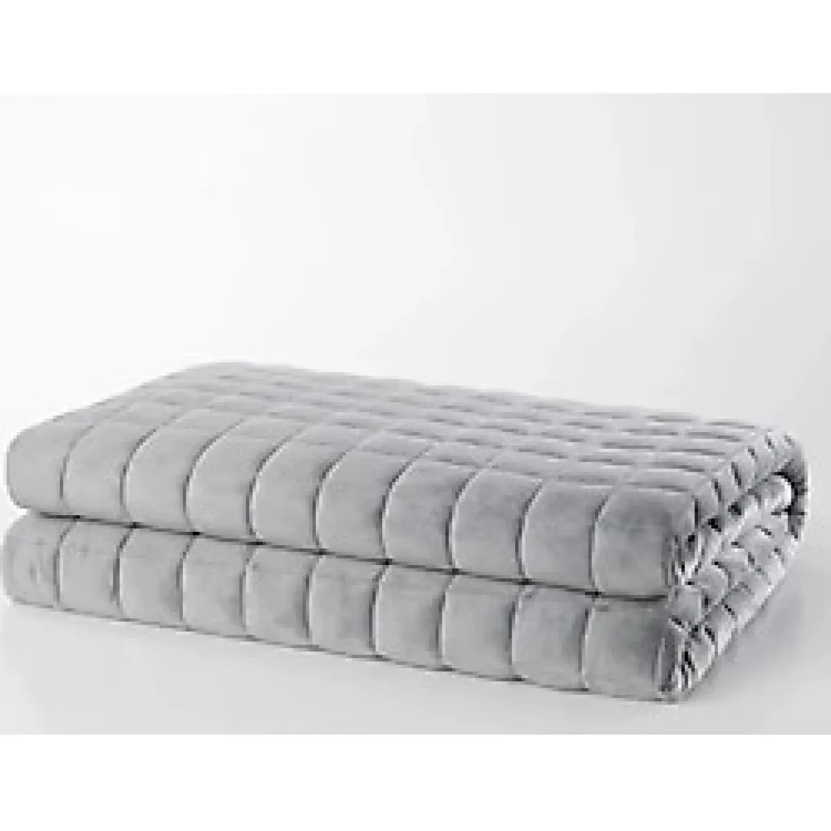 Sinada %100 Pamuk Saten Kumaş Elyaf Dolgulu Ağırlıklı Battaniye Tek Kişilik (Dört Mevsim) 155X215 Cm 6 Kg Gri