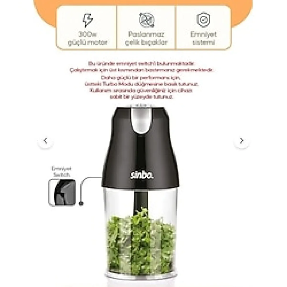 Sinbo 4 Bıçaklı Doğrayıcı