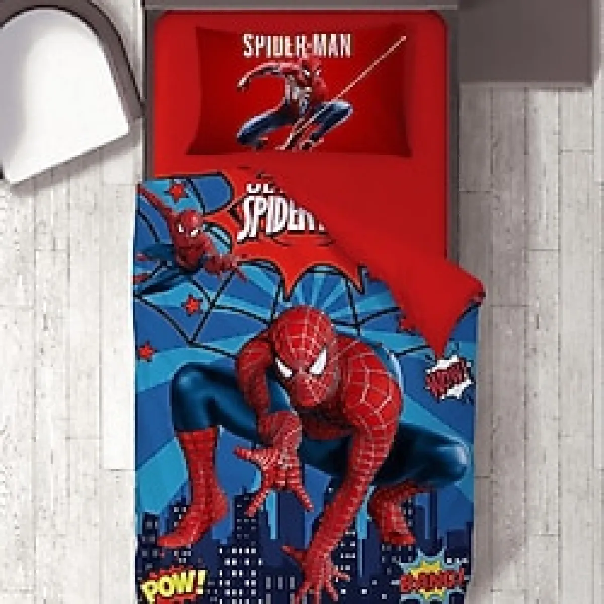 Spiderman Temalı Baskılı Tek Kişilik Nevresim Takımı - Renkli - 160 x 220 cm