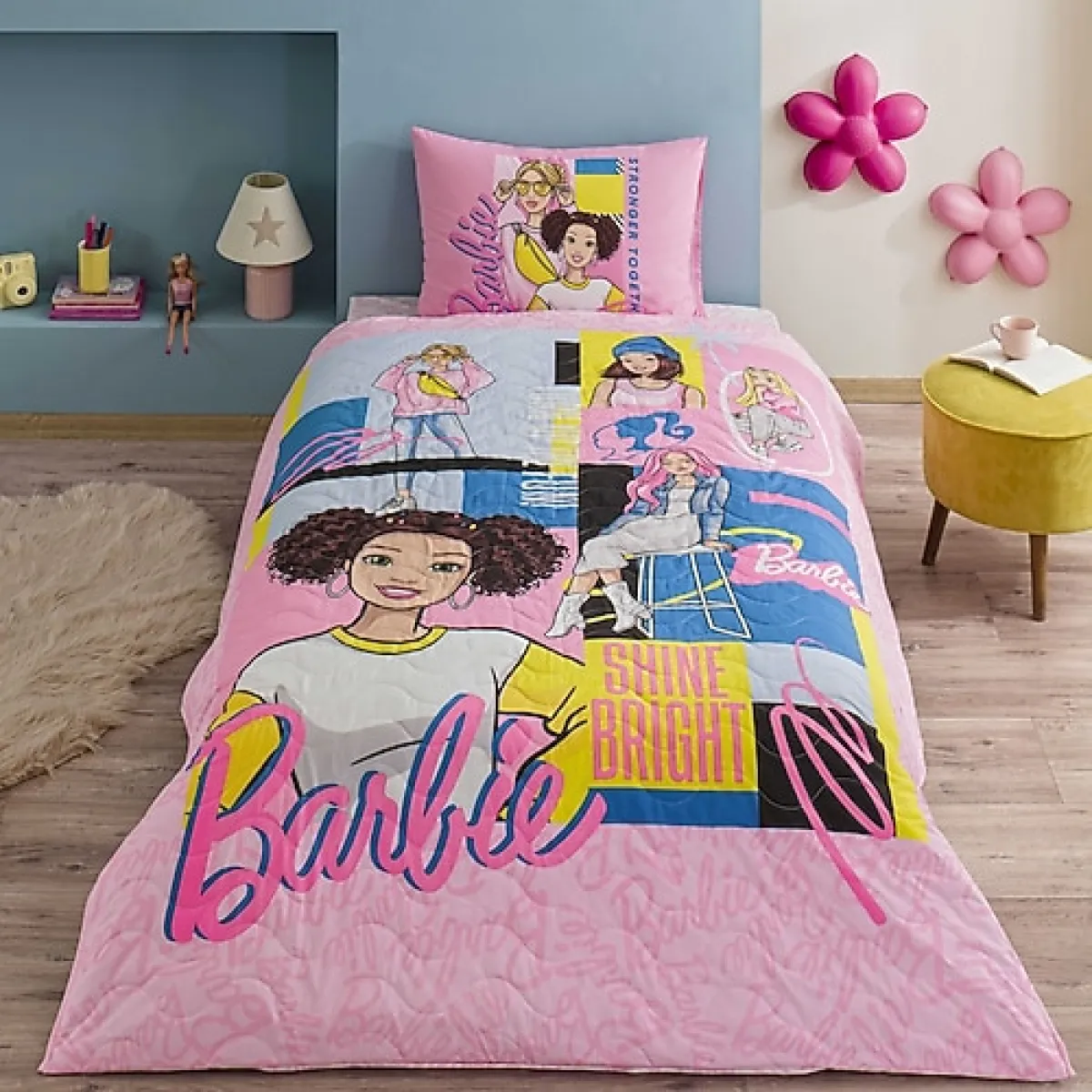 Taç Barbie Bright Lisanslı Tek Kişilik Complete Set