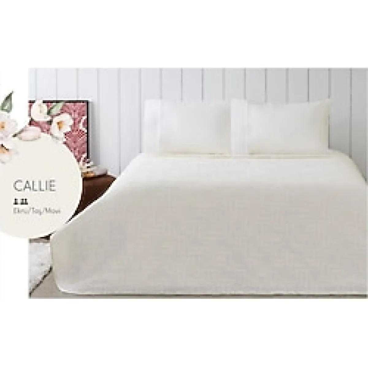 Taç Callie Ekru Jakarlı Çift Kişilik Pike Takımı