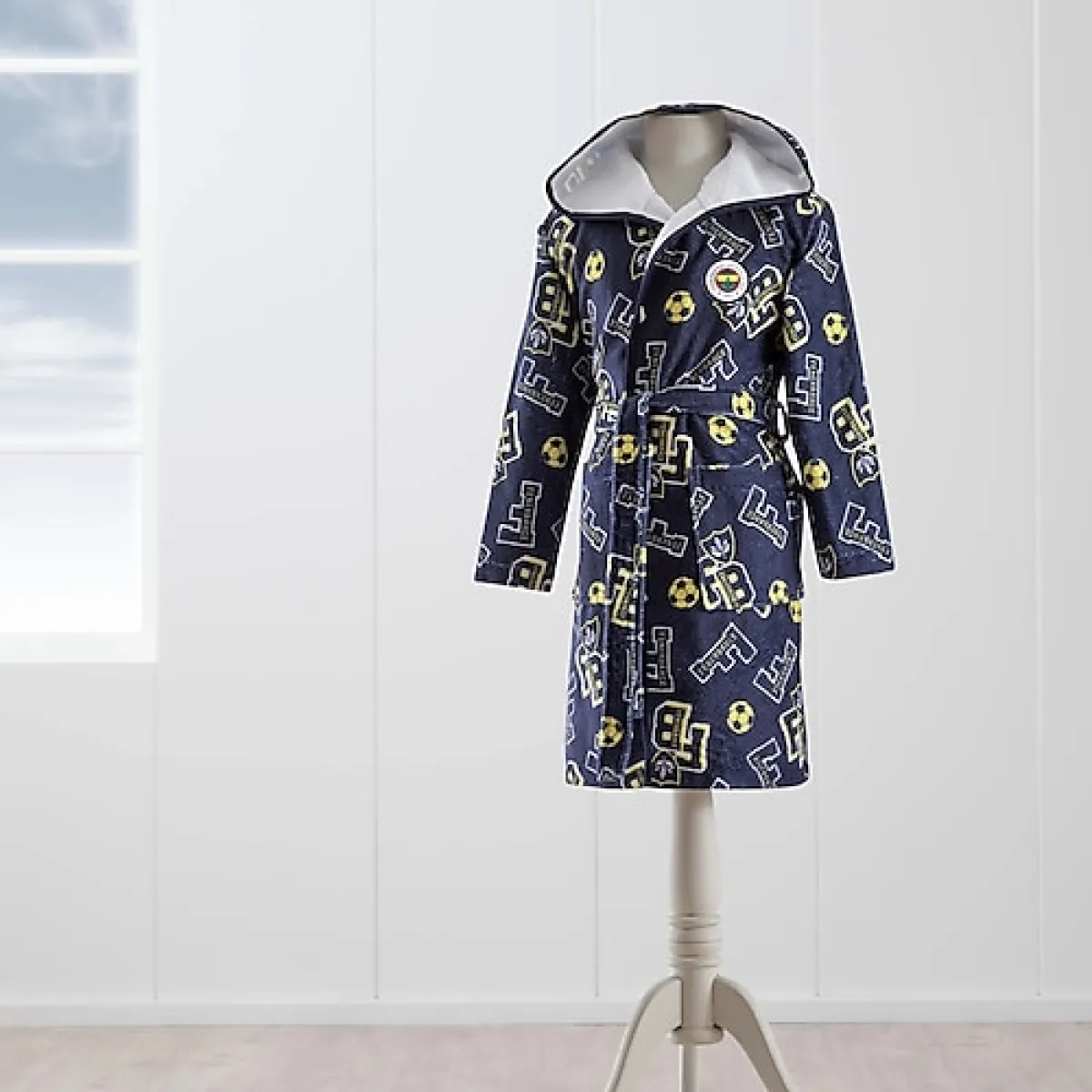 Taç Fenerbahçe 1907 Baskılı Lisanslı Çocuk Bornoz