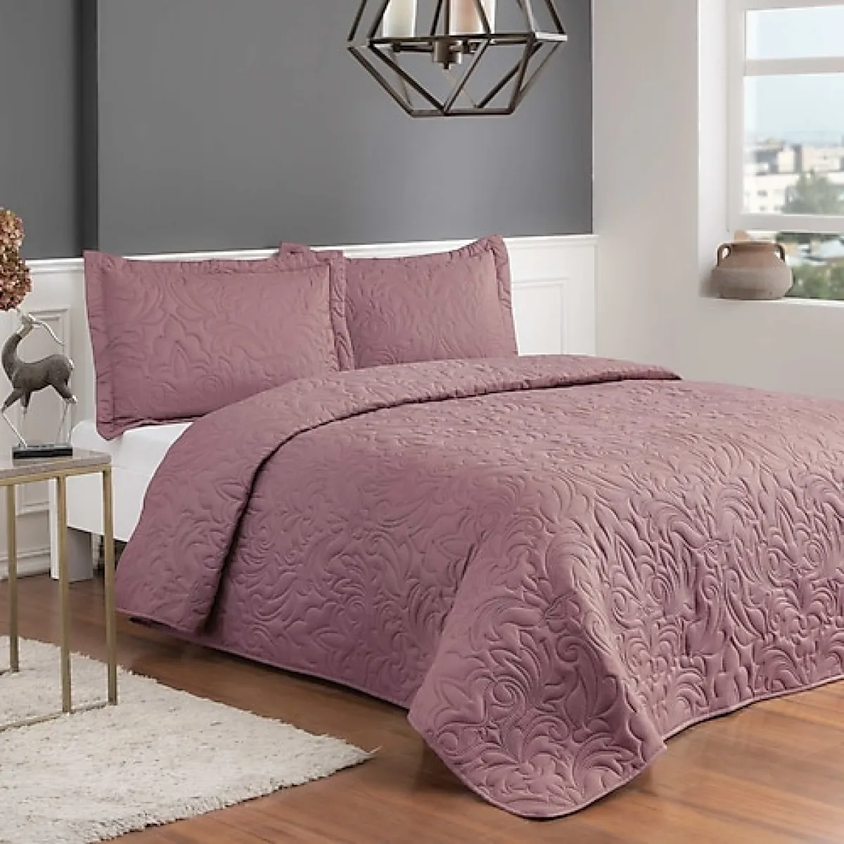 Taç Gala Kapitone Tek Kişilik Yatak Örtüsü Takımı