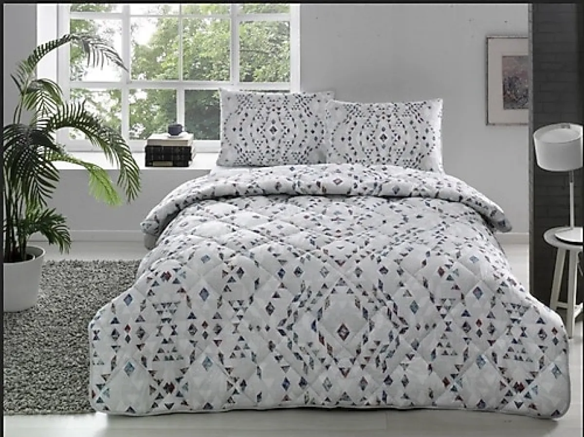 Taç Joan Gri 155x215 cm Tek Kişilik Uyku Seti