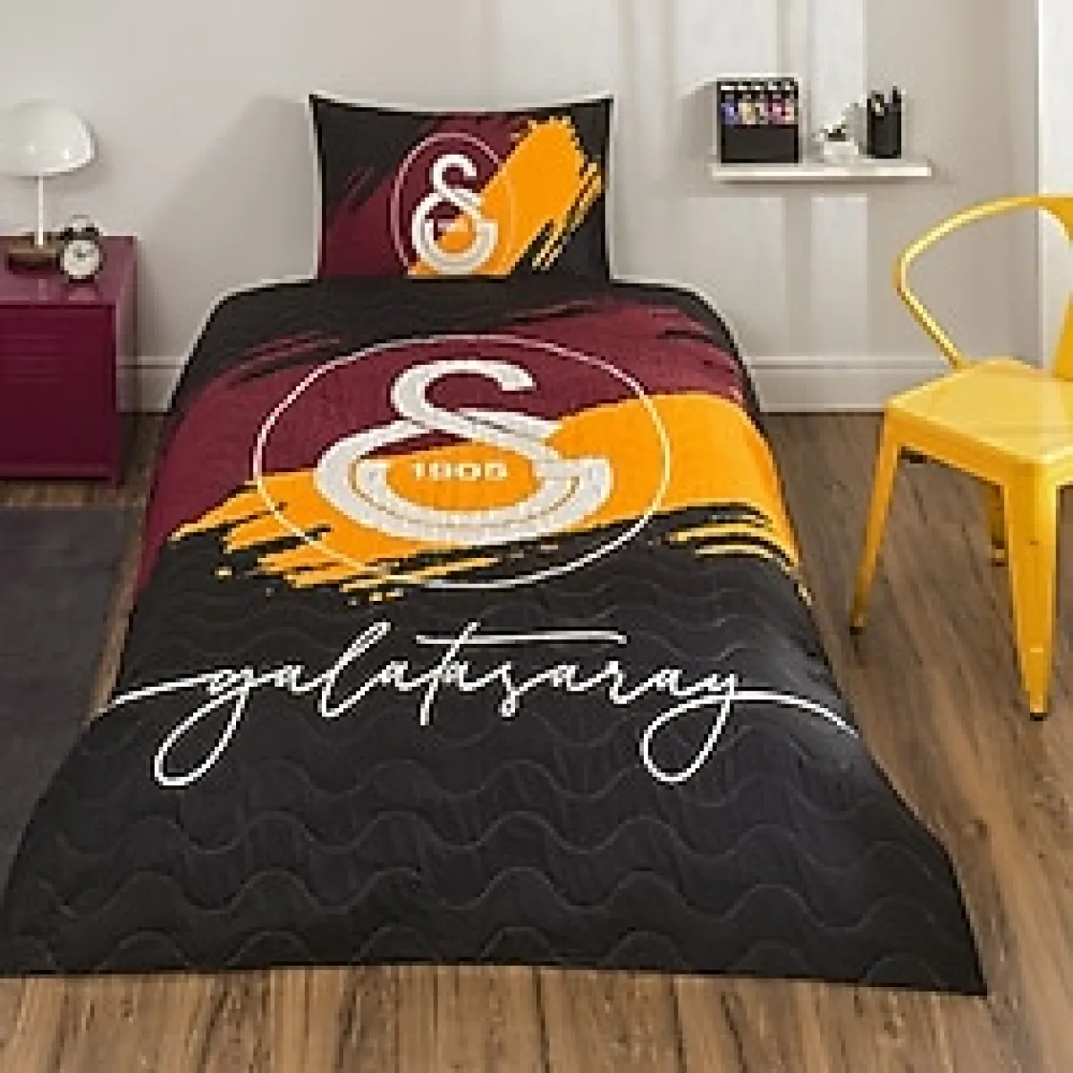 Taç Lisanslı Complete Set Galatasaray Aslan - Siyah - 160 x 220 cm