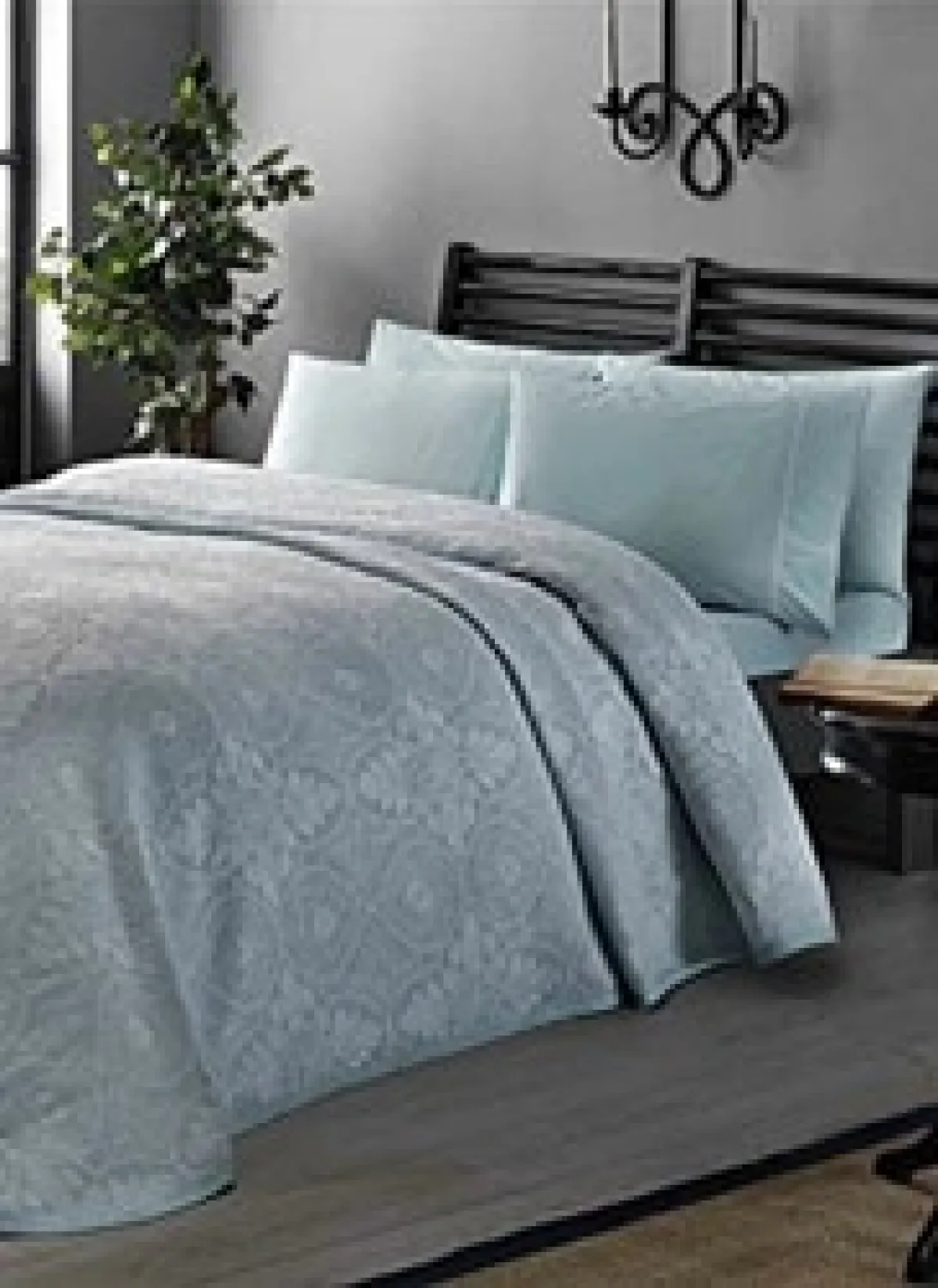 Taç Royal Jakar Su Yeşili Tek Kişilik Pike Takımı