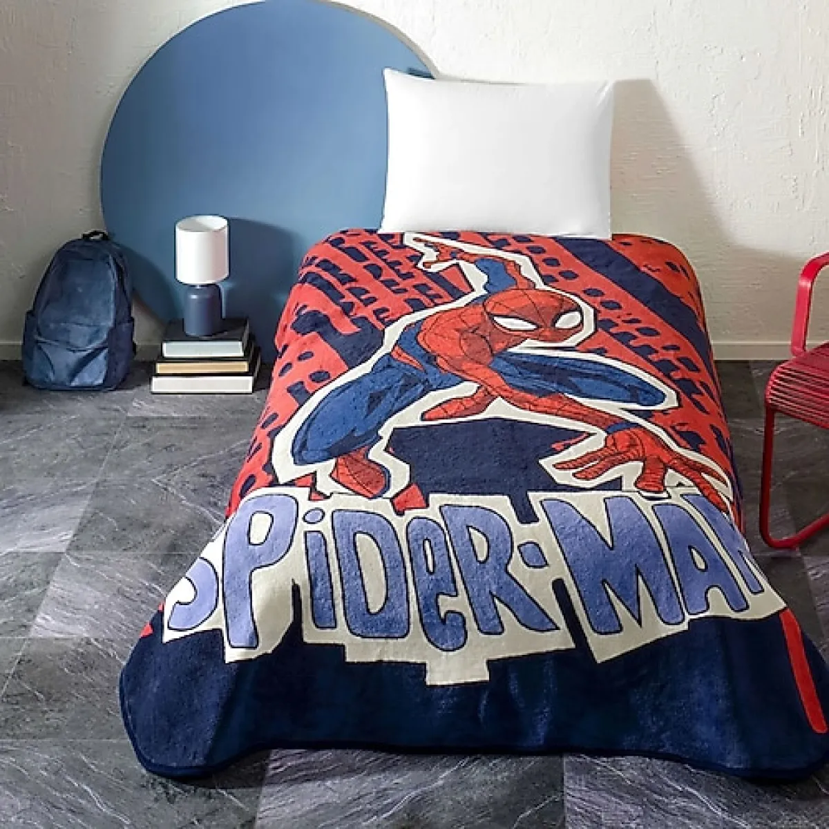 Taç Spiderman Block Lisanslı 160x220 cm Tek Kişilik Battaniye