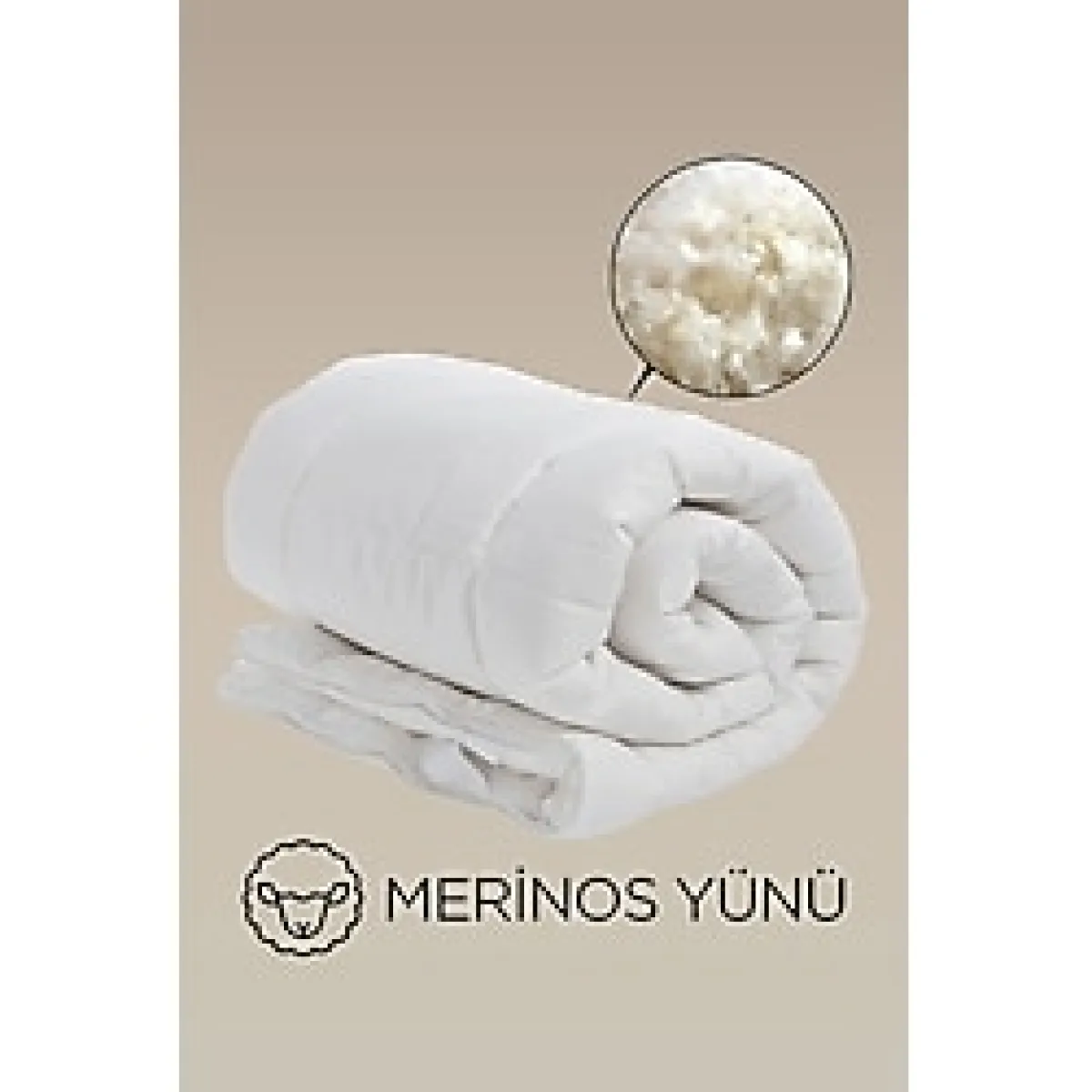 Tek Kişilik Kuzu Yünü %100 Doğal Yorgan Özel Çantalı Organik Merinos Yün Yorgan - 155 x 215 cm - Beyaz