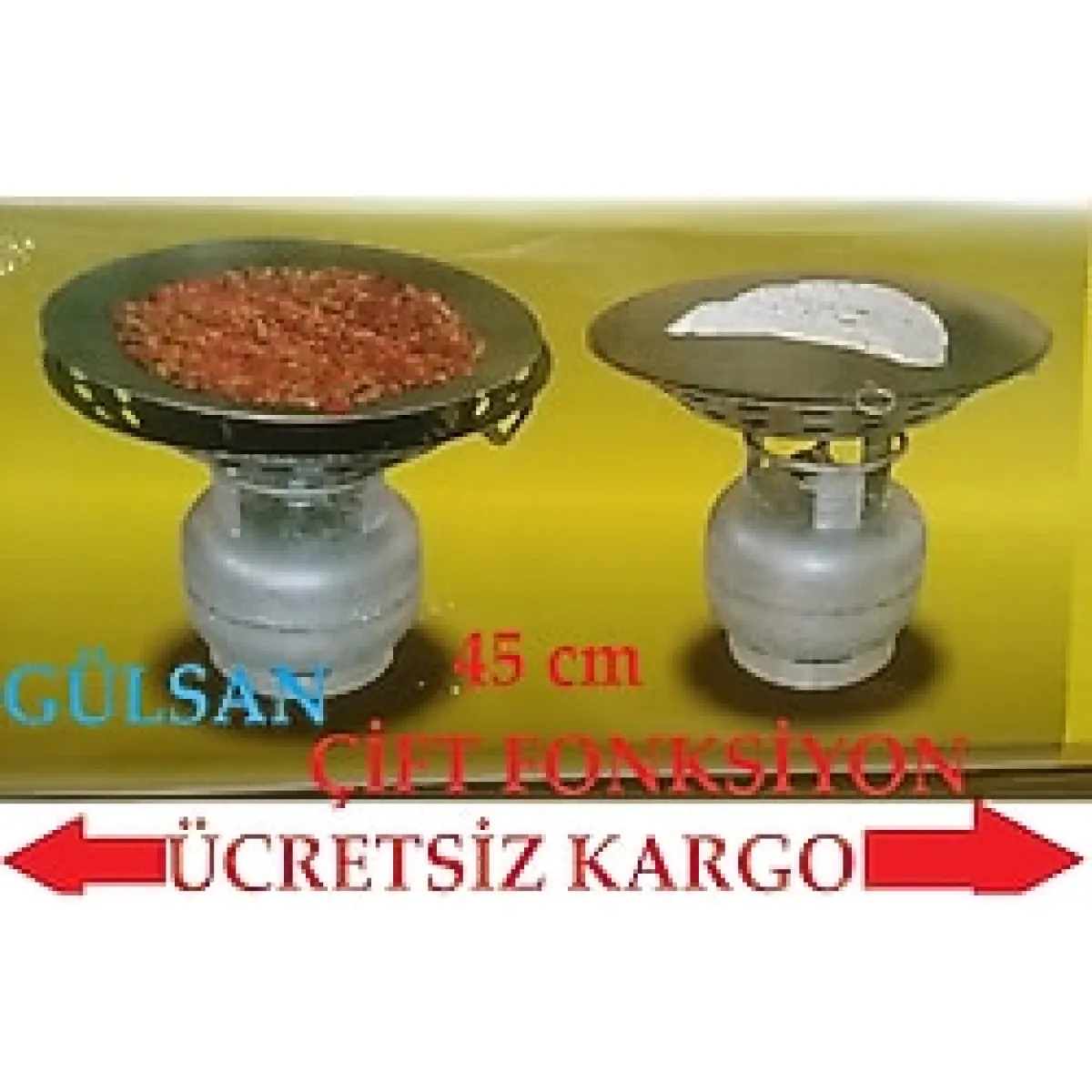 Tüplü Sac 45 Cm Tüp Üstü Ekmek Katmer Kavurma Sacı Çift Fonksiyon