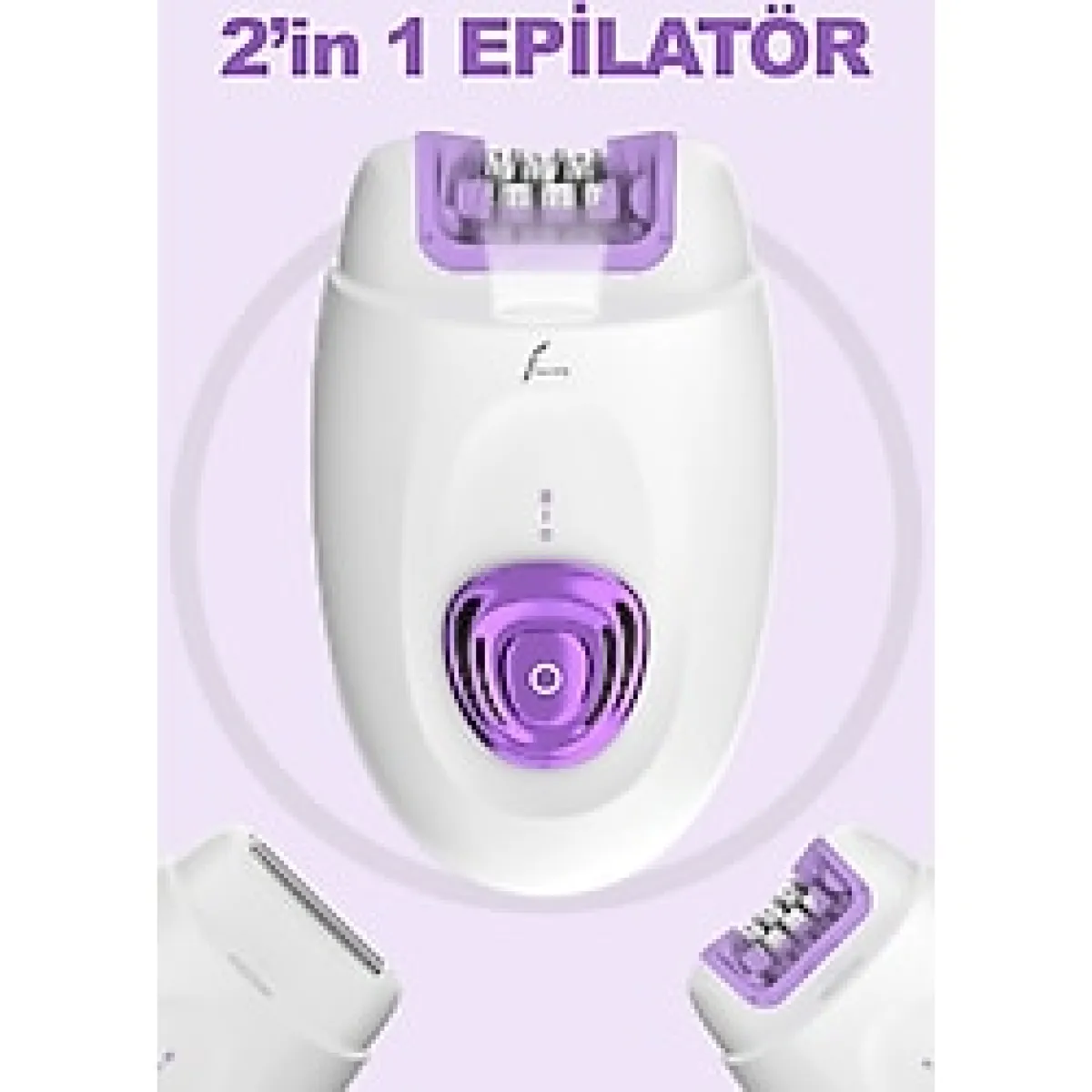 VeryFit 2 In 1 Tüm Vücut Epilatör 2 Kademeli Hız Ayarlı Kablosuz Tüy Alma Hassas Epilasyon Makinesi - Mor - Beyaz