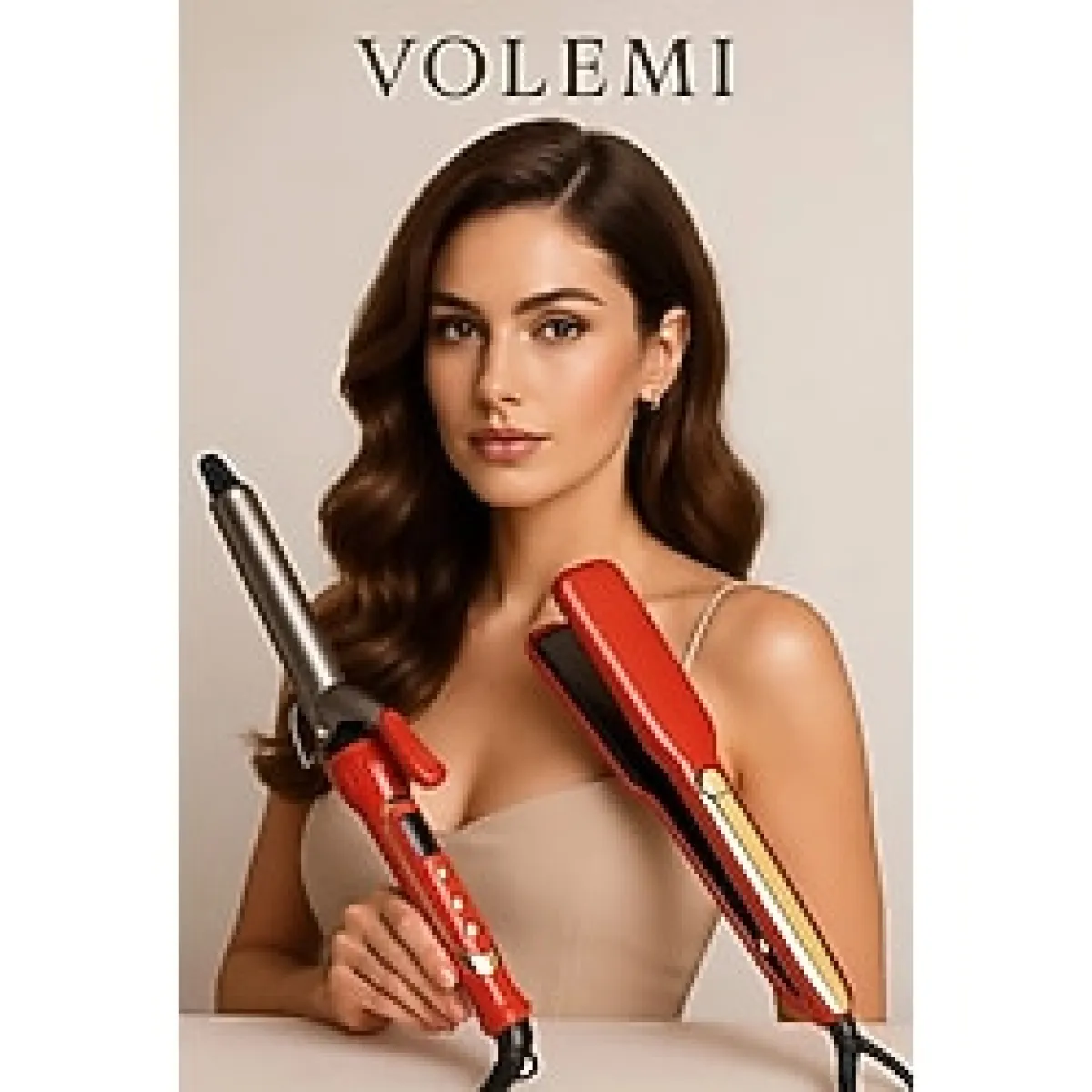 Volemi V-0095 Profesyonel 2'si 1 Arada Saç Şekillendirici - Düzleştirici Ve Maşa Özellikli Seramik C