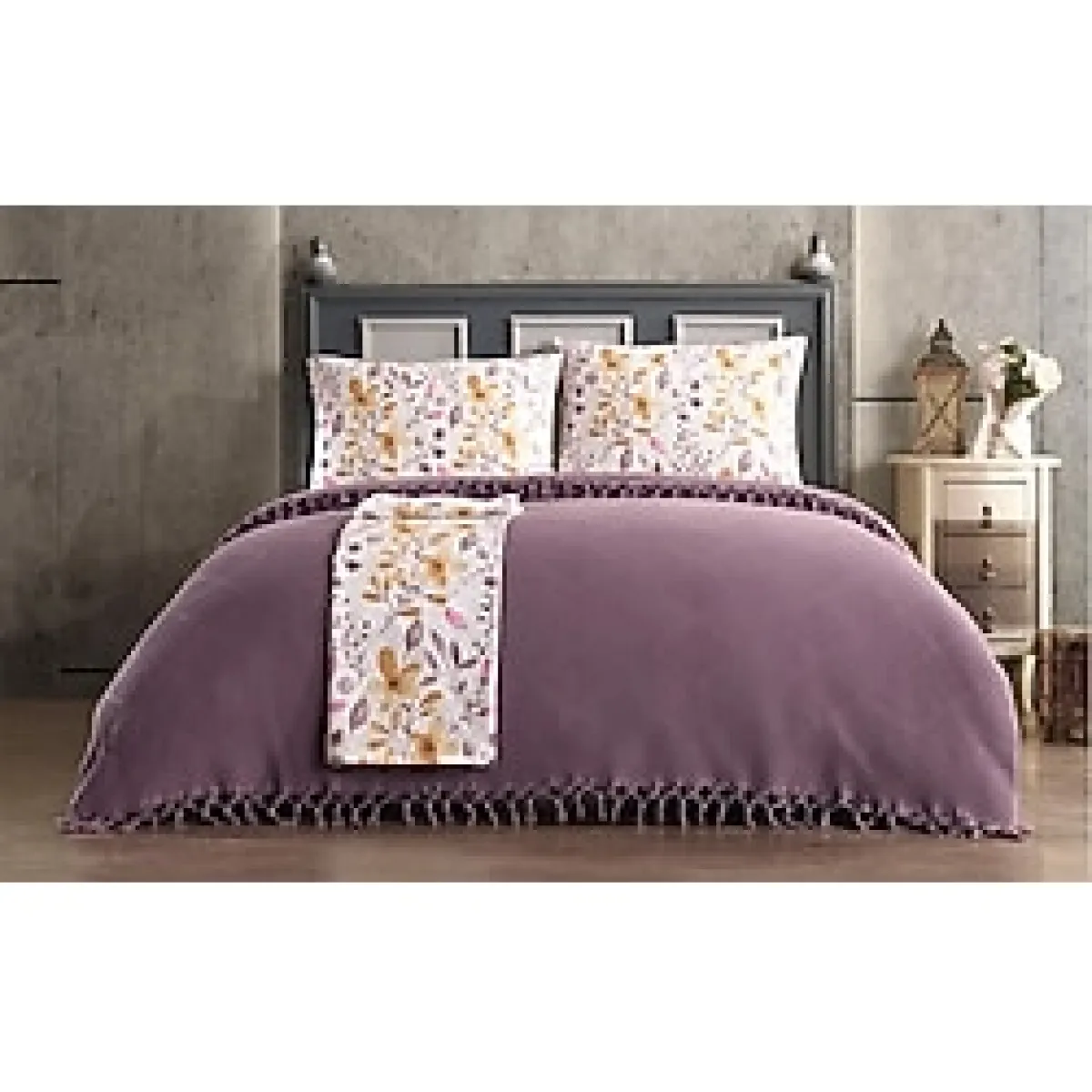 Weltew Home Polka Pike Seti - Mor - 240 x 260 cm