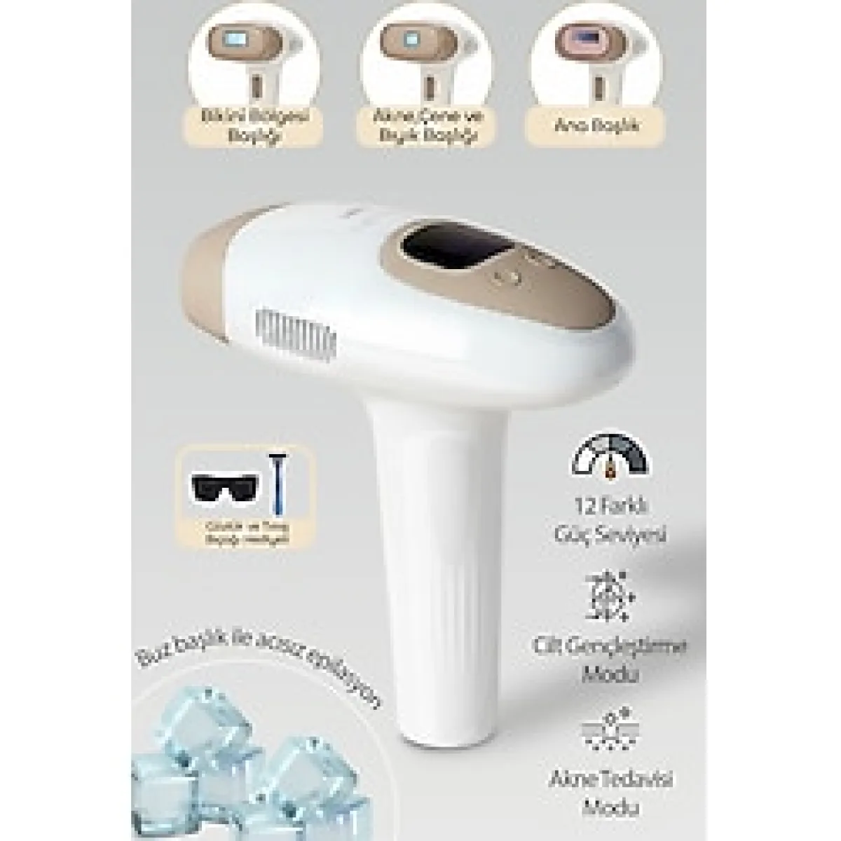 wimi Ipl Buz Lazer Epilasyon Aleti Tüy Alma Cihazı, 12 Kademeli, 999.900 Atım Otomatik Ve Manuel