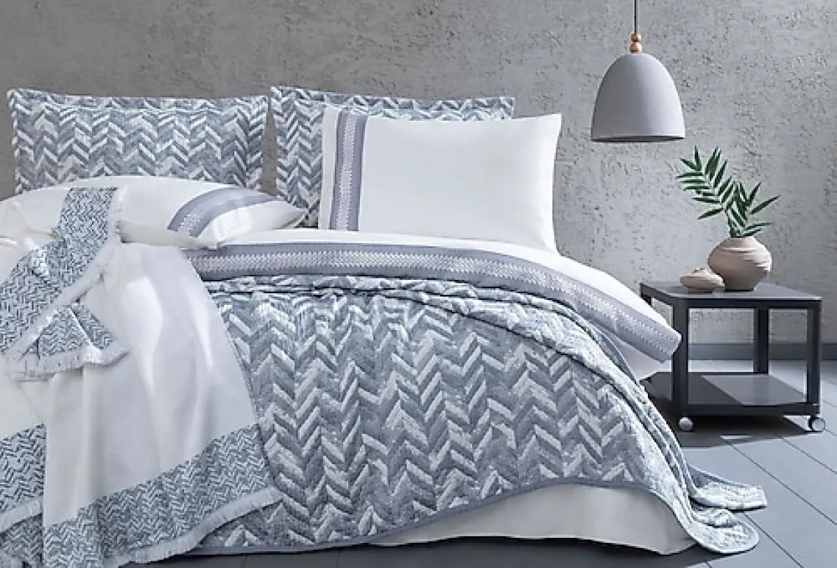 Yataş Elsie Fall Winter Indigo 8 parça Çift Kişilik Çeyiz Seti