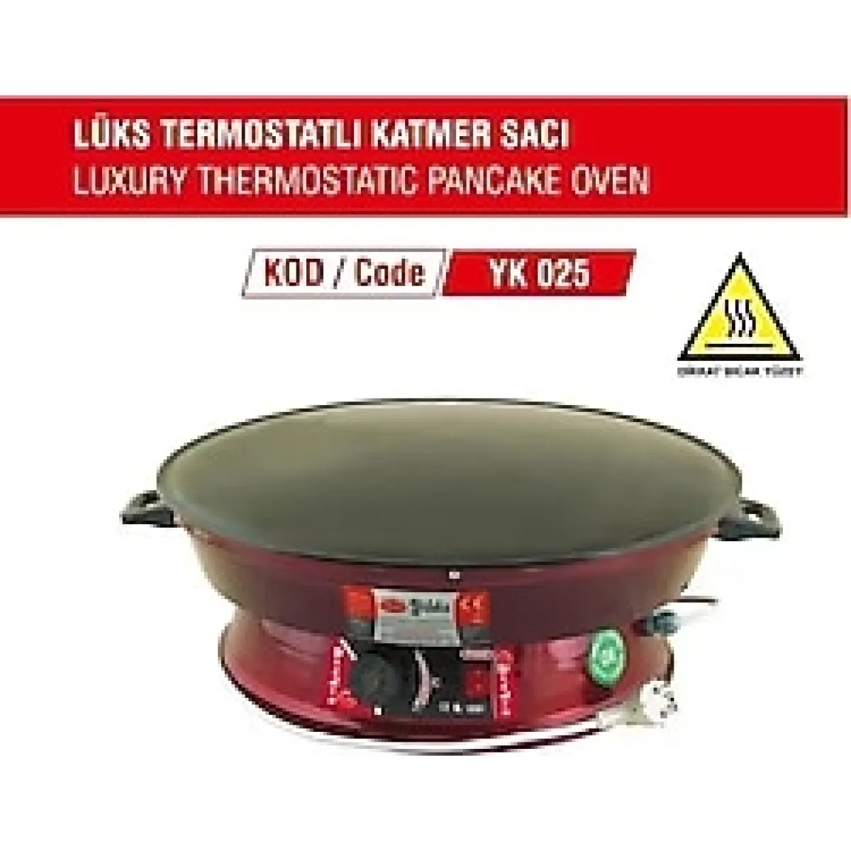 YILDIZ 2000w Elektrikli Lüks Termostatlı 50 Cm Ekmek,gözleme,börek Ve Katmer Sacı.