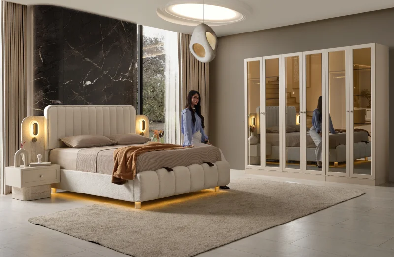 Viyana MDF Yatak Odası Takımı (Başlıklı)